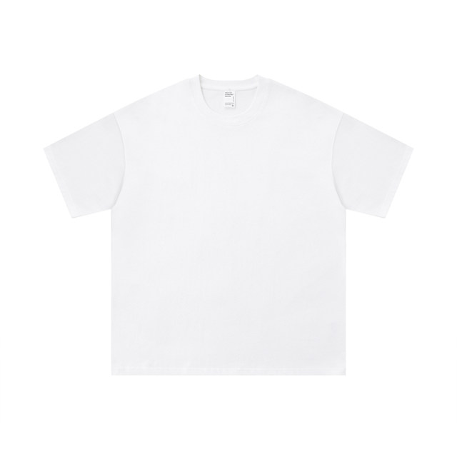 400g heavyweight pure cotton short-sleeved t-shirt for men white loose