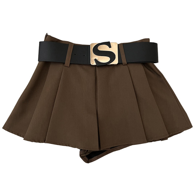 Letter belt high waist slim skirt