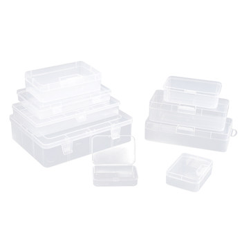 Transparent rectangular plastic tool box
