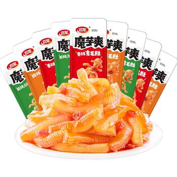 Weilong konjac shuang 30 packs of spicy childhood spicy strips small packaging bulk nostalgic snack snacks leisure food wholesale