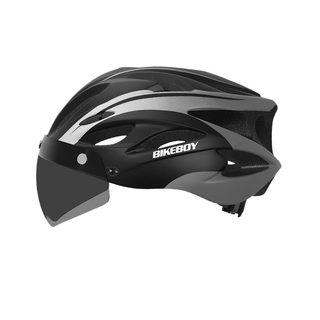 自行车头盔带风镜一体成型骑行男女山地公路车安全帽单车装备通风