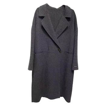 Women's thickened horn button double-sided woolen coat