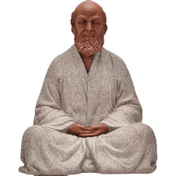 Chinese Zen-Style Purple Clay Daruma Master Sitting Statue Creative Ornament Home Living Room Tea Room Tea Pet Ceramic Decoration