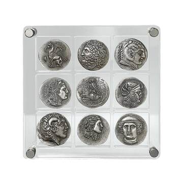 Ancient greek coin ornaments coin collection highly transparent acrylic home decoration creative gifts metal crafts