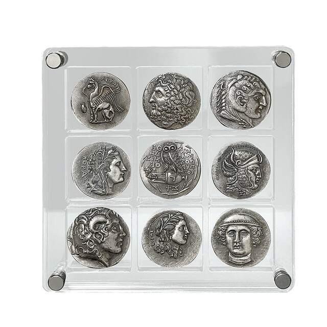 Ancient Greek coin ornaments coin collection Highly transparent acrylic home decoration creative gifts metal crafts