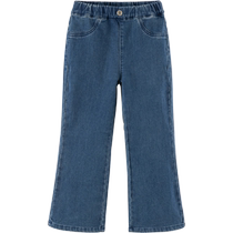 David Bella childrens jeans girls stylish boot-cut trousers 2024 new autumn clothing medium and large childrens casual trousers