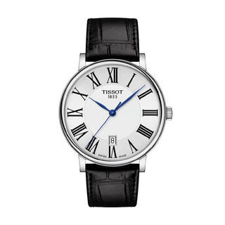 Tissot天梭手表男女对表卡森臻我系列石英蓝色指针