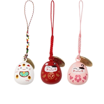 (indépendant) Japanese Asakusa Temple Water Sound Suzuki Pendentif Pendentif Bell Peppers Cat Mobile Phone Chain Cherry Blossom