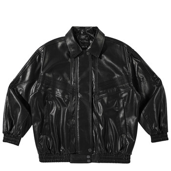 ໂຮງຮຽນ retro ອາເມລິກາເອົາຊະນະພາກຮຽນ spring ແລະດູໃບໄມ້ລົ່ນຂອງຜູ້ຊາຍ commuting ວ່າງບາດເຈັບແລະ ruffian ລົດຈັກຫນັງ jacket ຫນັງສັ້ນ windproof jacket
