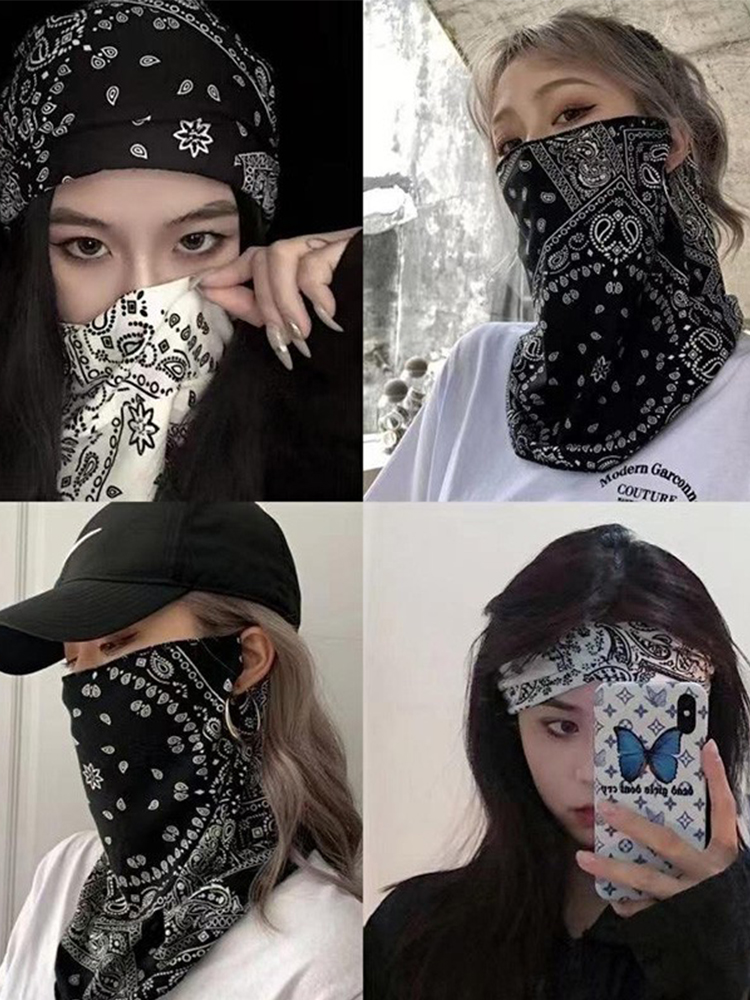 Motorcycle sunscreen mask male and female full face ice wire hanging ear guard neck anti-chilling face cover riding veil-Taobao