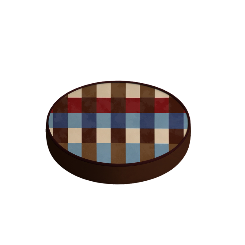 Contrasting color geometric round thickened futon seat cushion removable and washable