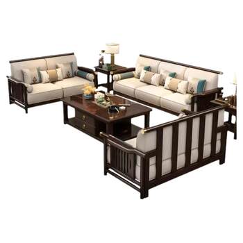 New chinese-style solid wood sofa for both winter and summer New chinese-style solid wood sofa for both winter and summer