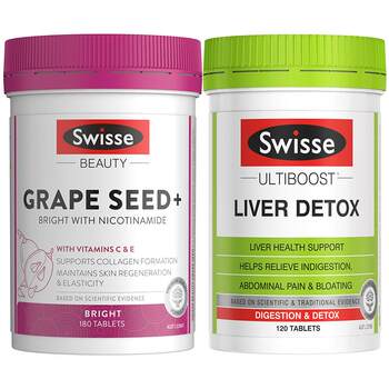 Swisse Grape Seed Niacinamide Tablets 180 Tablets Milk Thistle 120 Tablets Essence Protein Anthocyanin