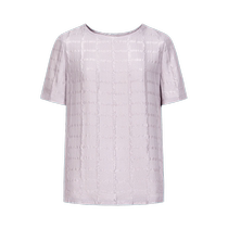 (Mint Mambo) Jiuzi Annako simple 100% mulberry silk shirt top womens 2024 summer new style
