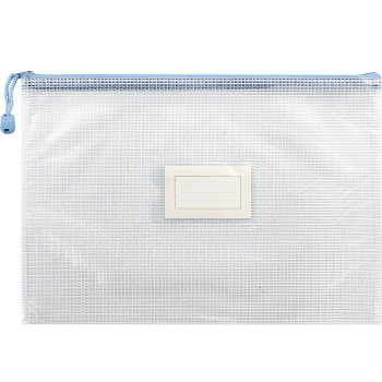 Grid file bag zipper type a4 storage bag transparent