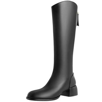 Belle thick heel stretch long boots 2023 winter