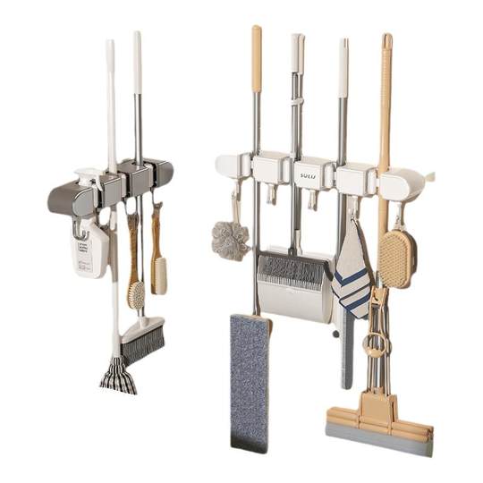 Waterproof and anti-season wall-mounted mop rack
