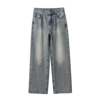 Jeans ເພັດຮ້ອນຂອງແມ່ຍິງ, vintage ຊັກຜ້າຝ້າຍຍາວ, ແອວສູງບາດເຈັບແລະ trousers ເພັດສົດໃສ, ແບບພາກຮຽນ spring ຂອງແມ່ຍິງ