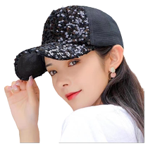 Bright tôle Baseball Cap Woman Summer Breathable Cool Sun Hat Outdoor Fashion Classic Mesh Yarn Hat Pearl Sheet Duck Tongue Cap