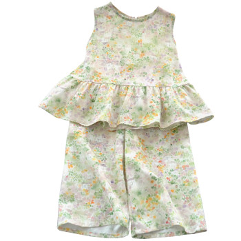 ເດັກຍິງ summer cotton silk suit rayon ສອງສິ້ນຊຸດ