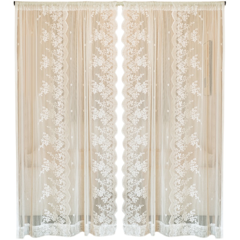 No punching Velcro French style white partition curtains