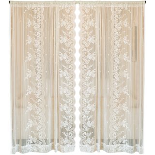 No punching velcro french style white partition curtains