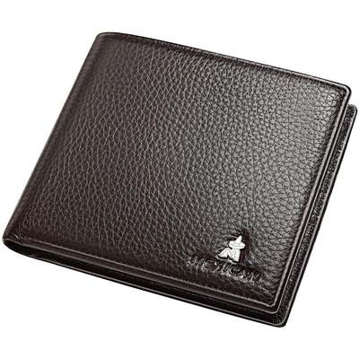 Scarecrow Wallet Men's Short Leather Tide Brand Leather Wallet Small Card Holder Casual Folding Soft Wallet Dad Style