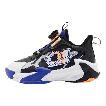 Jordan children's basketball shoes knob buckle leather sneakers