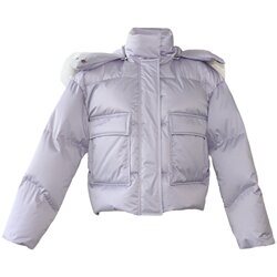 Spot XLYNN Juejue Purple 95 white goose down fox fur collar hooded pocket removable pocket short thickened down jacket