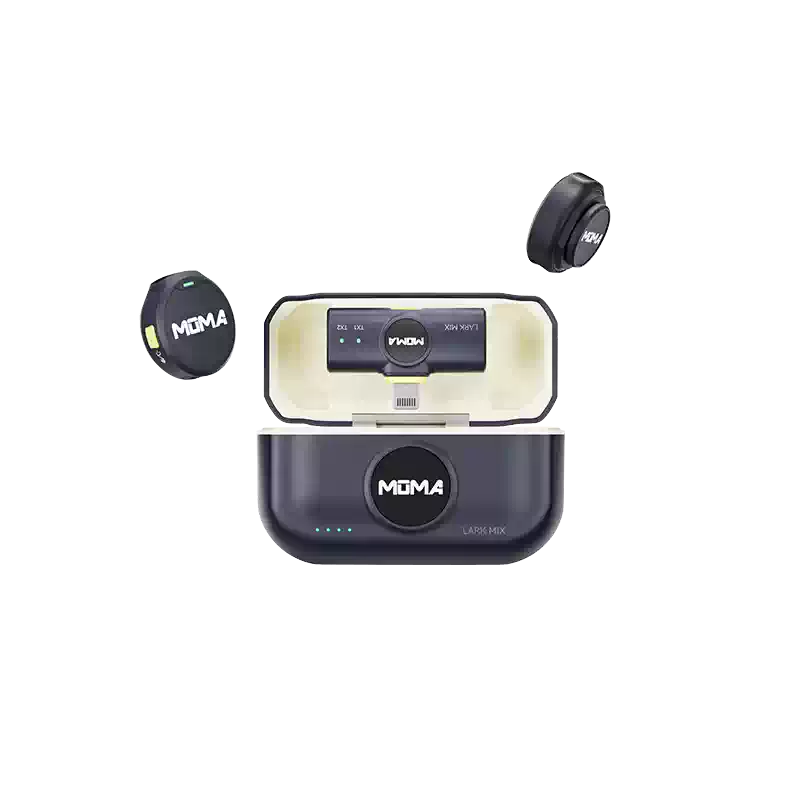 美品MOMA マイク猛玛 Lark MIX纽扣无线领夹式麦克风收音录音直播猛犸 猛玛LARK MIX纽扣领夹无线麦克风直播用一拖二迷你收音