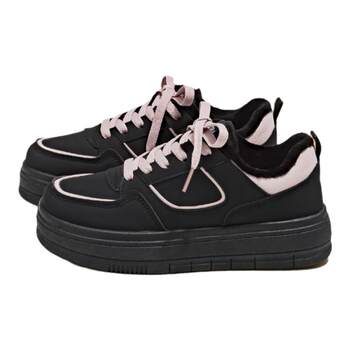 Globally popular niche black powder plus velvet sneakers