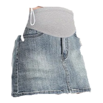 Retro denim skirt for pregnant women 2024 new fall outer wear belly-supporting high-waist slimming A-line hip-covering skirt