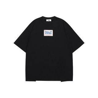 美国EVERLAST女款短袖T恤 背部开叉设计款oversize运动无束缚罩衫