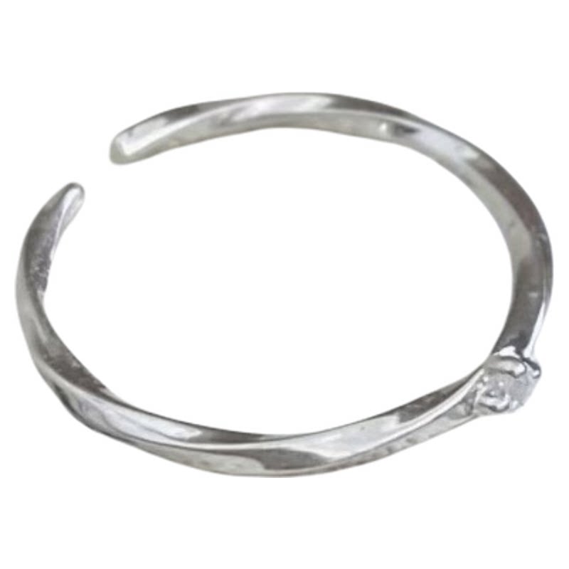 Hot Freedom S925 sterling silver single diamond open tail ring Möbius simple design versatile little finger silver jewelry ring