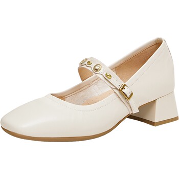 Tianmeiyi thick heel retro mary jane leather shoes women's high heels shallow mouth single shoes 2026 new bm411aq6
