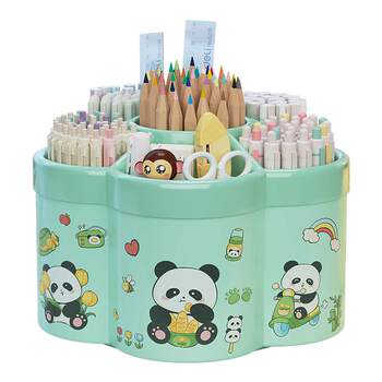Organize the panda rotating pen holder multifunctional large capacity