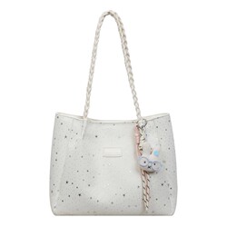 Korean Style Ins Star Canvas Bag for Women, New Summer Casual Large-Capacity Tote Bag for Students, Class and Commuting Shoulder Bag
