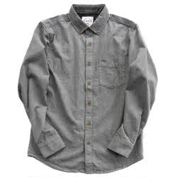 BF Spring and Autumn Creek original classic gray whole cotton color spinning men's long -sleeved shirt slim Han Chao casual shirt