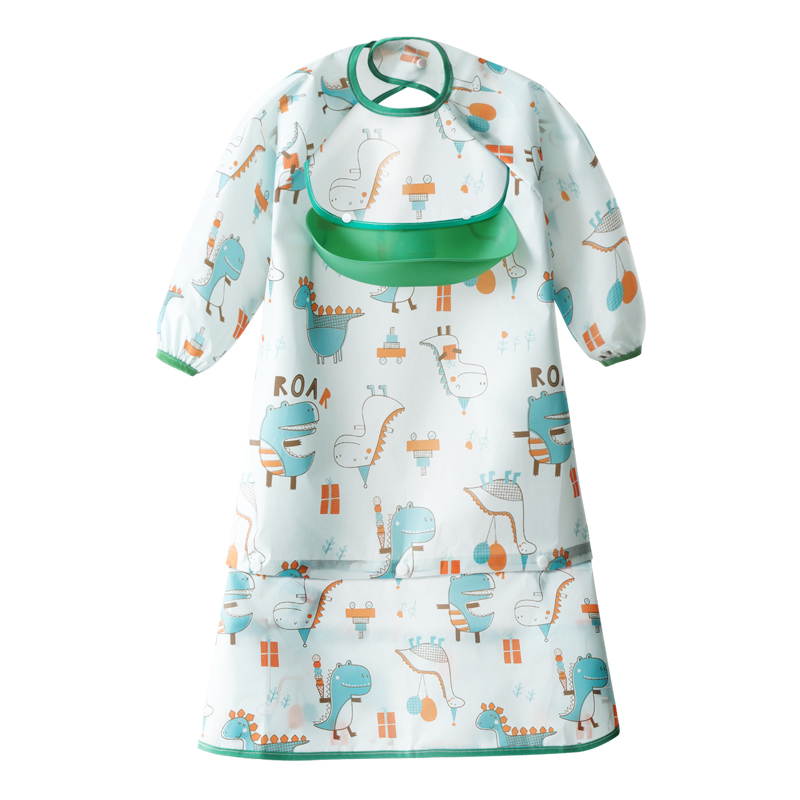 Integrated dining chair cover baby waterproof anti-dirty food supplement anti-wearing bib children's independent eating artifact