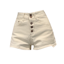 White denim shorts for women summer 2024 new thin style slimming high waist slim hot style summer hot pants for small people