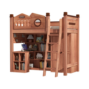 50% off on red sandalwood loft bed with desk