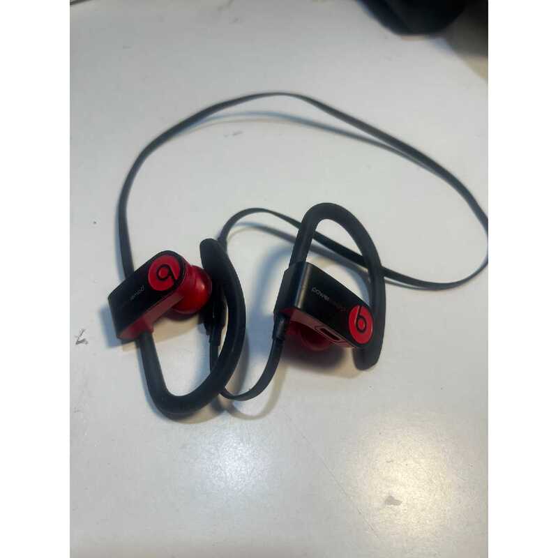 【Negotiable Price - Repairable】Beats Powerbeats3 Wireless Bluetooth Headphones, Black and Red Color Combination, Used