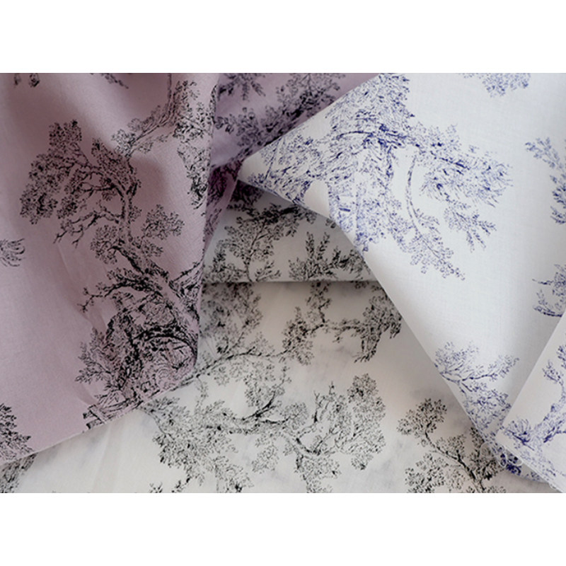 60 pure cotton fabric imported from Japan, light and breathable summer home fabric printing French tree handmade fabric