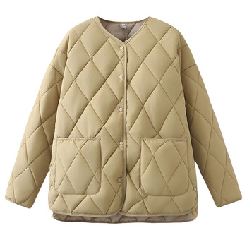 Cuixiu large size women's thickened warm rhombus cotton coat 2025 new winter down cotton coat jacket fat mm cotton jacket Cuixiu large size women's thickened warm rhombus cotton coat 2025 new winter down cotton coat jacket fat mm cotton jacket