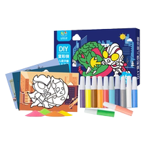 Sand painting childrens colored sand toys girl baby handmade diy puzzle scratch painting and coloring kindergarten 2368