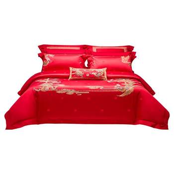 Luolai bed sheets and quilt cover jacquard embroidery wedding wedding