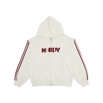 (Self-operated) NERDY new product sleeves parallel bar design patch embroidered cardigan hooded sweatshirt Xu Minghao same style