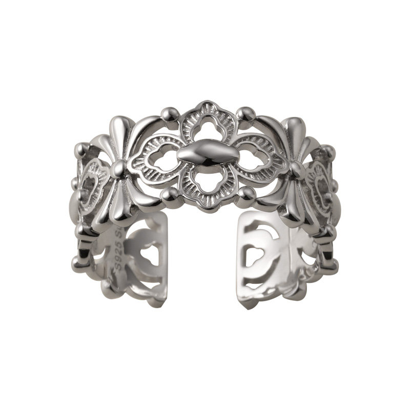 Plain picture ring 925 silver simple temperament versatile ring