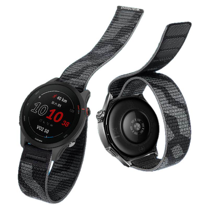 Garmin Forerunner255 magnetic high-definition nylon braided Flynn 8 watch strap Garmin Enduro3/4/Venu Sq2plus smart 965/breathable chain replacement accessories