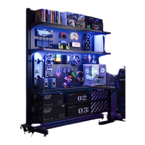 Xiao Yun vertical perforated board storage rack floor-standing e-sports decorative metal storage rack without punching computer desktop modification